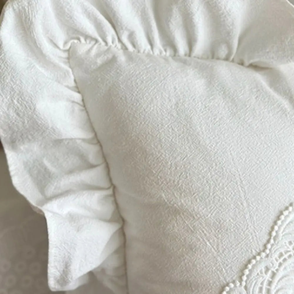 Französische Spitzenkissenhülle – Weiche Baumwolle – Schlafzimmer