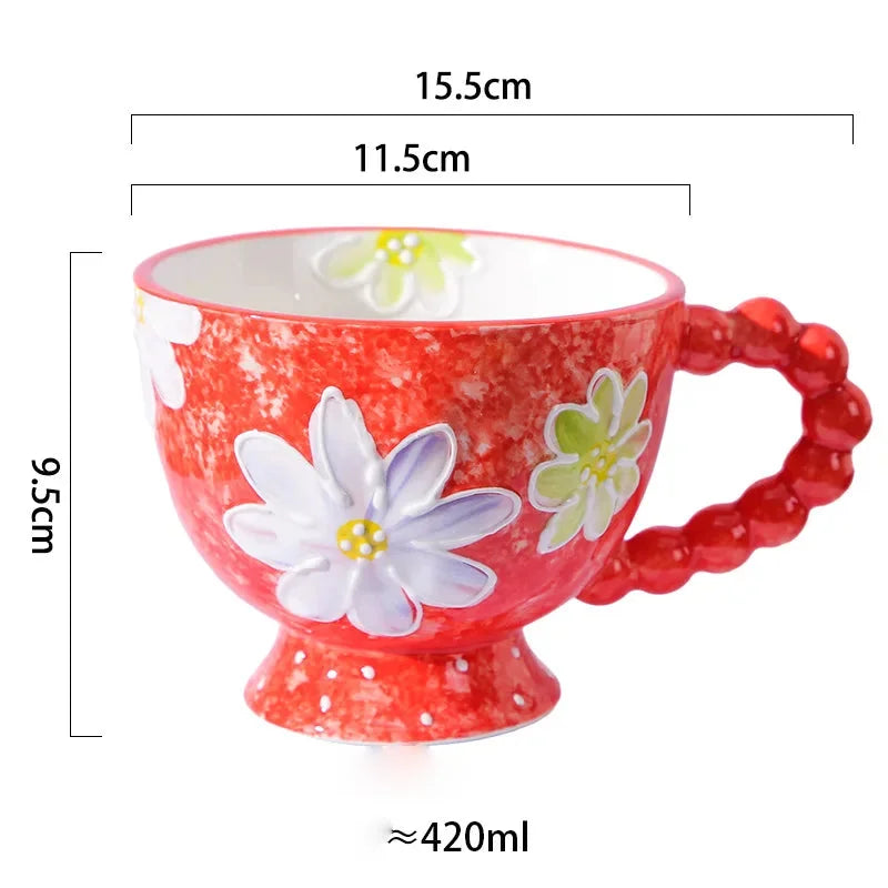 Handbemalte Keramiktassen – Süss & Grosse Kapazität