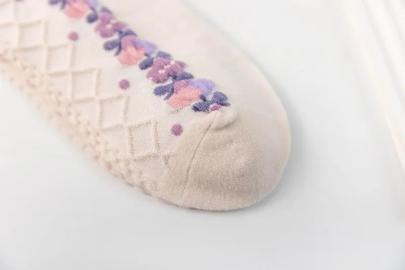 Vintage Floral Socken – Retro Harajuku Stil – Atmungsaktive Baumwolle