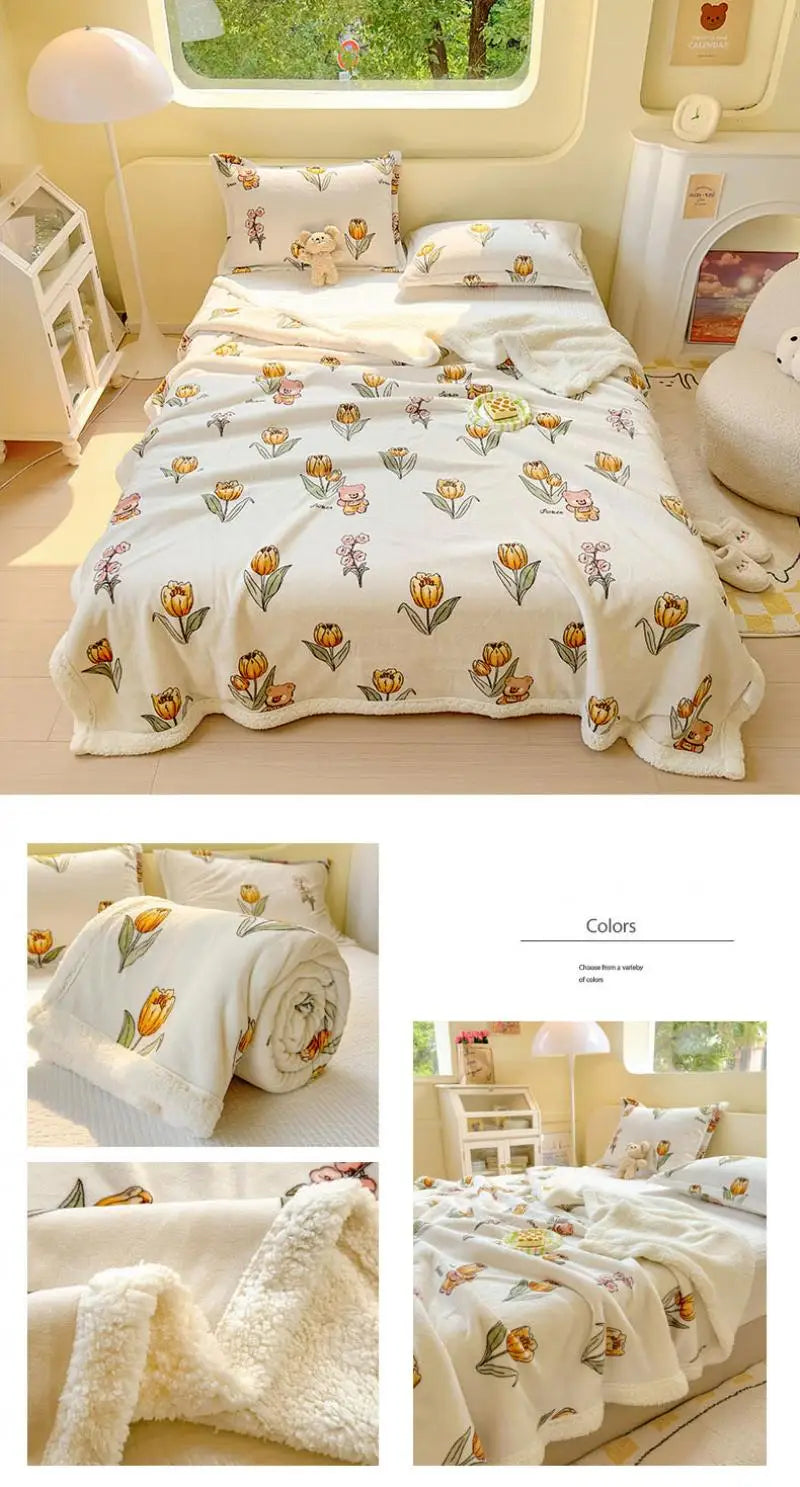 Winterdecke mit Cartoon-Design - Coral Fleece - 150x200cm