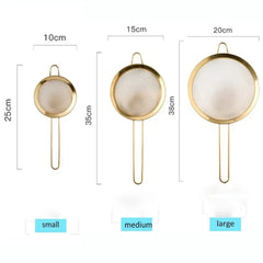 Feines Sieb - Edelstahl Design - Gold