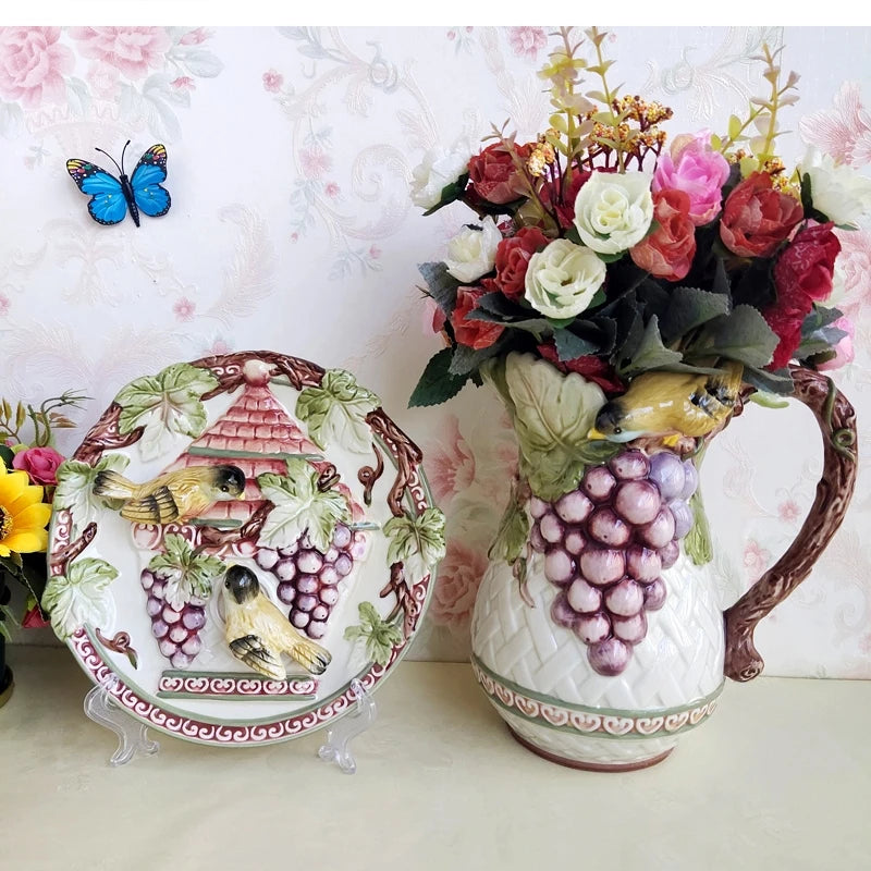 Pastoral Keramikvase – 3D Design – Wohnaccessoire