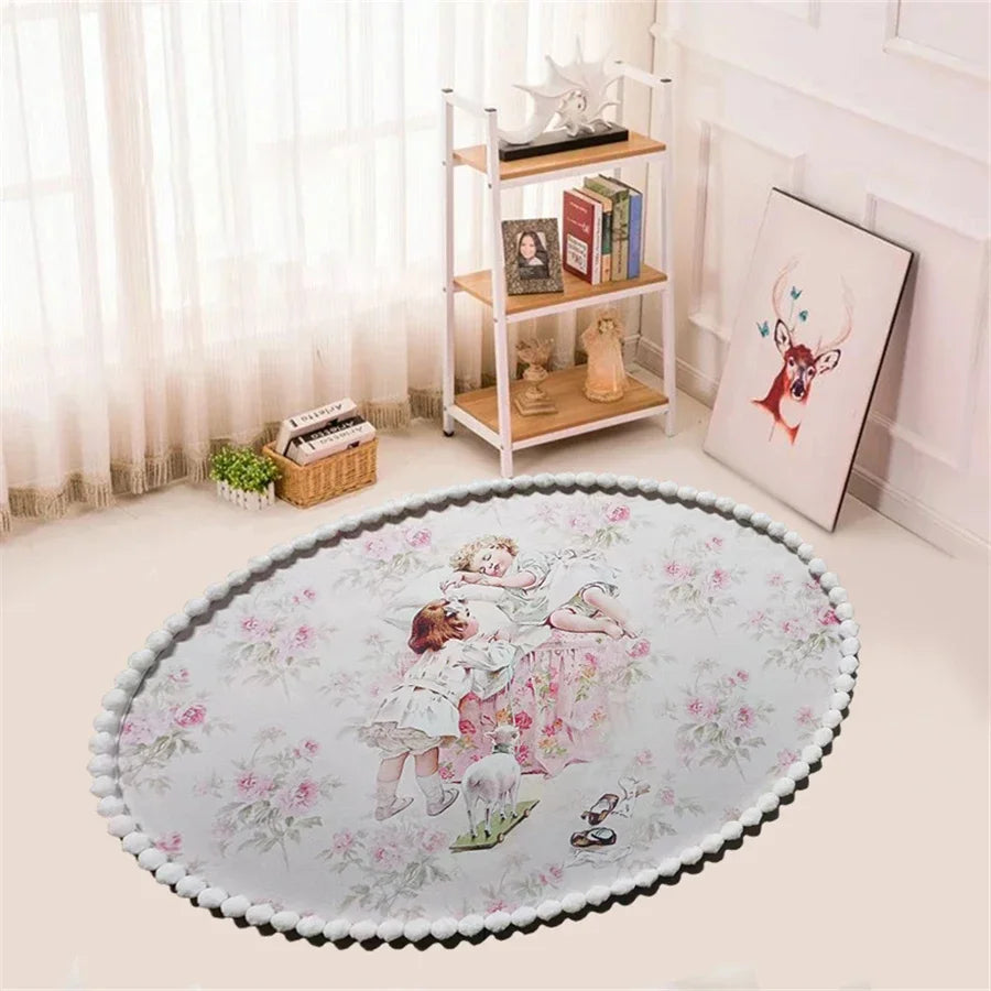 Kinderzimmer Teppich – Süsses Oval Design 840x600mm