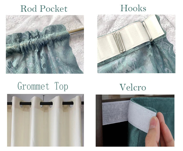 Blumenvorhänge – Romantisches Spitzendesign – 140x130cm Erkerfenster