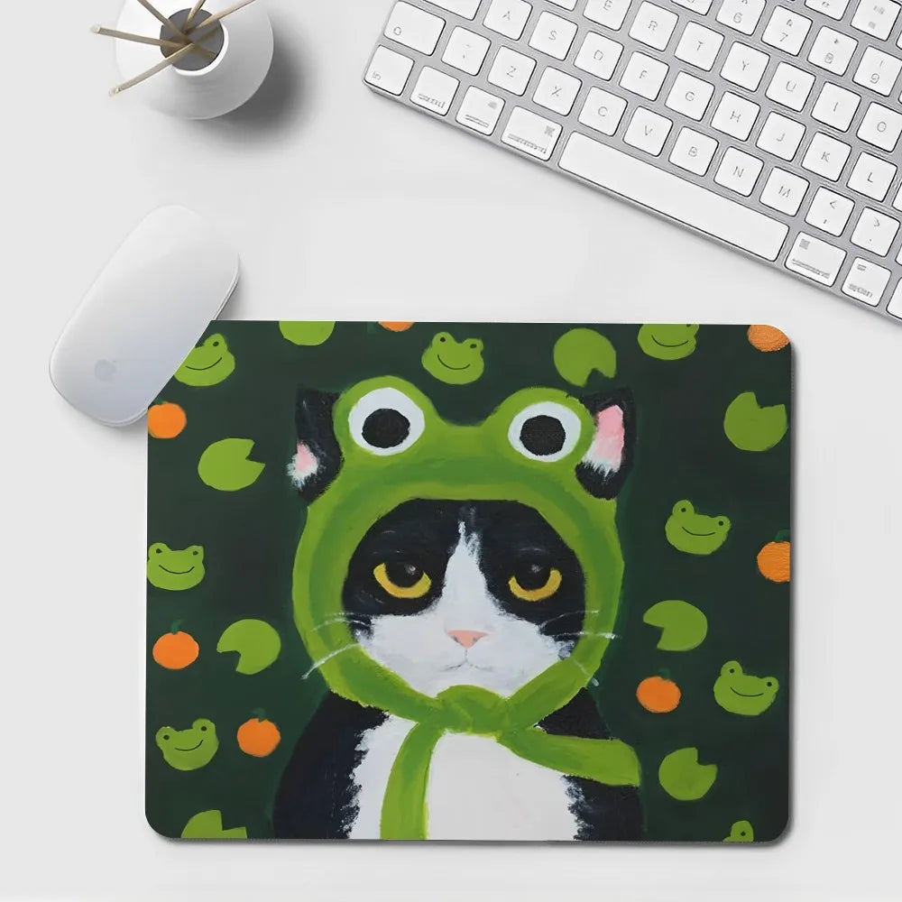 Schwarze Katze Mauspad – Kawaii Gummi Design – 20x25cm