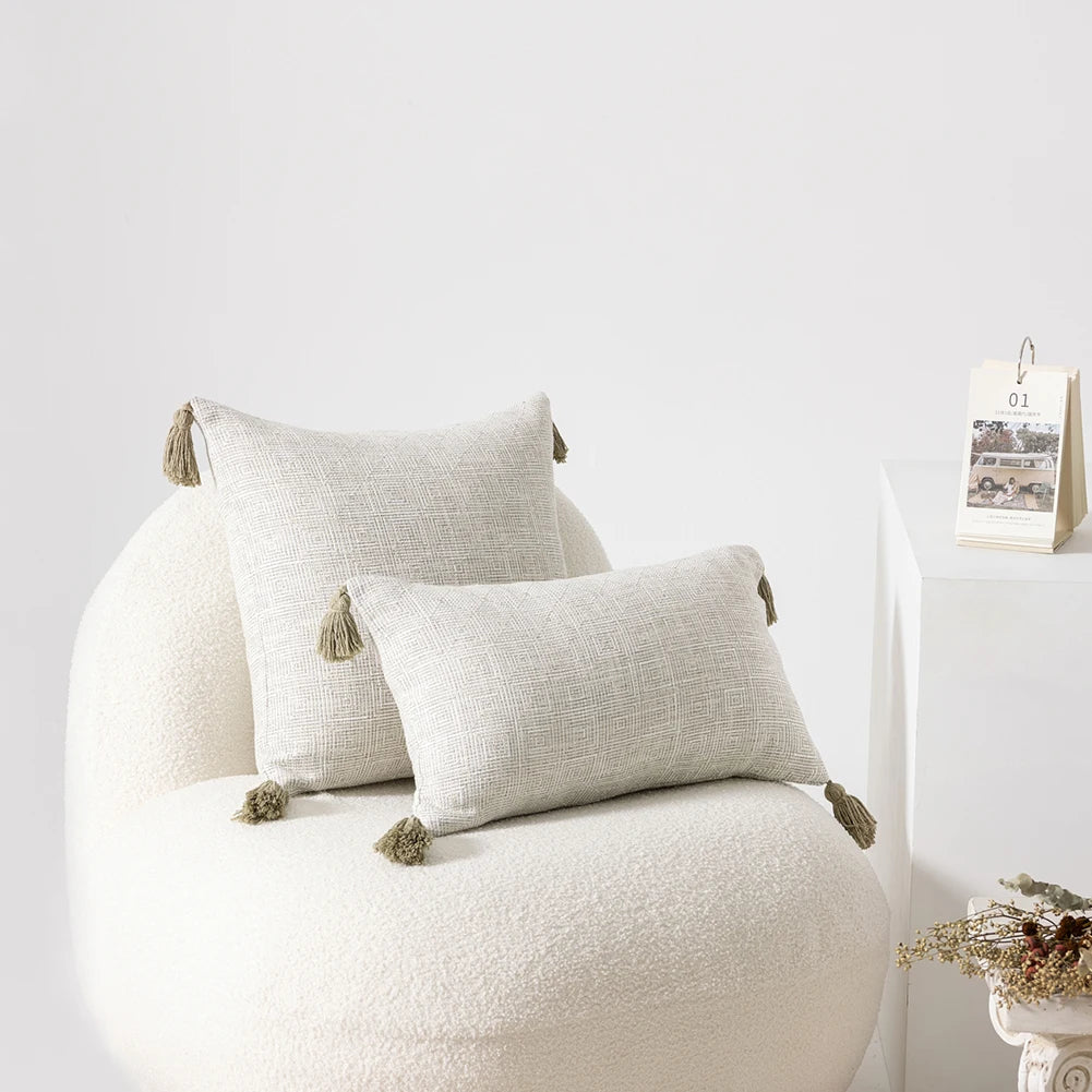 Kissenbezug – Nordische Boho Streifen – 45x45cm Polyester