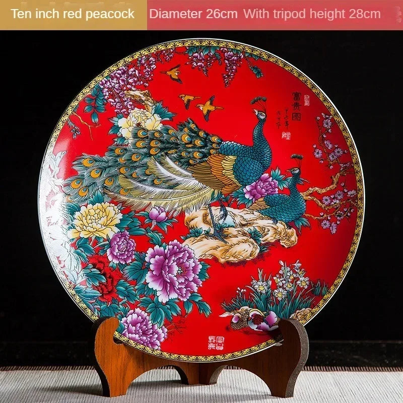 Boho Keramikteller, Farbe: Weiss, Grösse: 26cm Stativ, elegante Wohnkulturdekoration