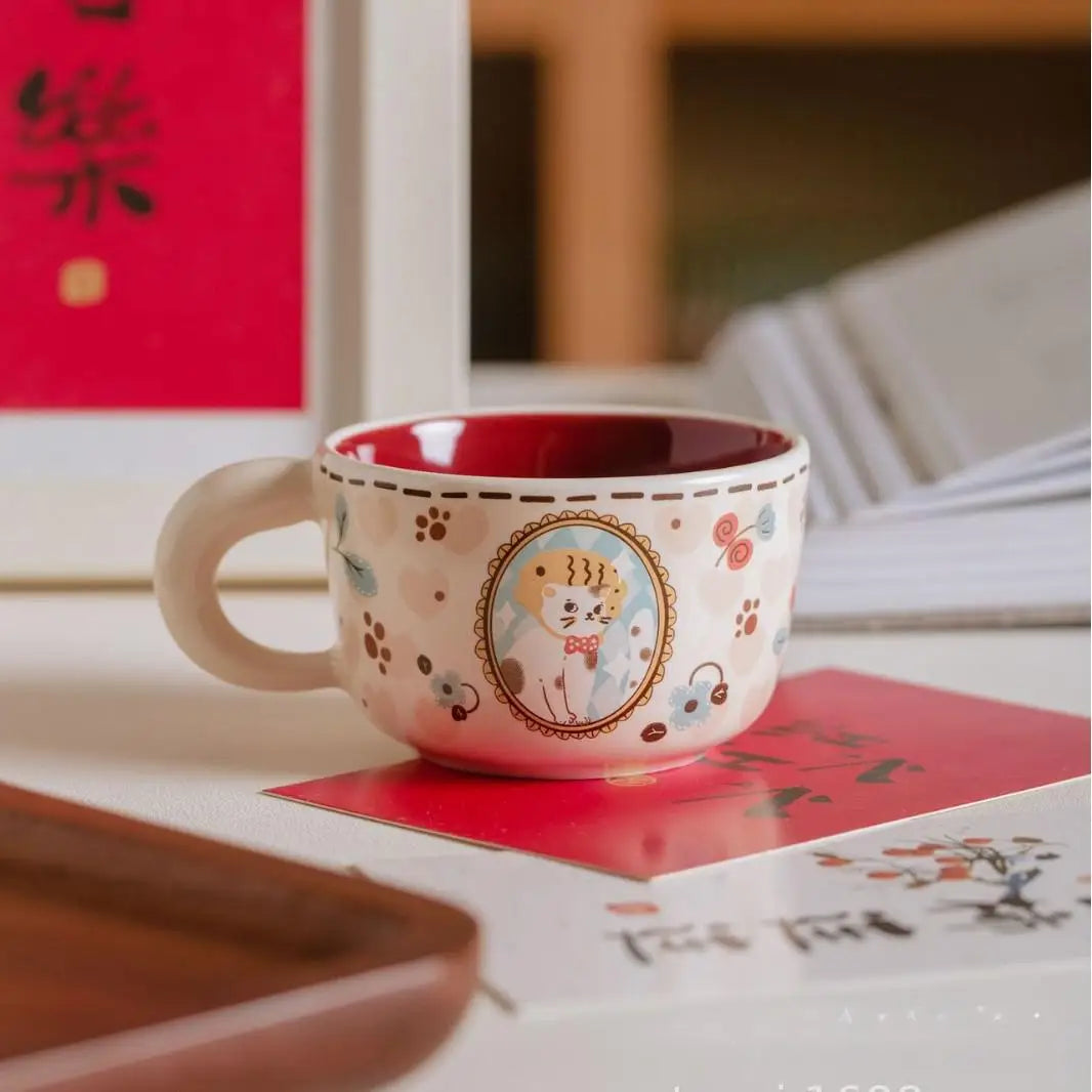 Katzen Kaffee Tasse – Vintage Keramik – 201-300ml