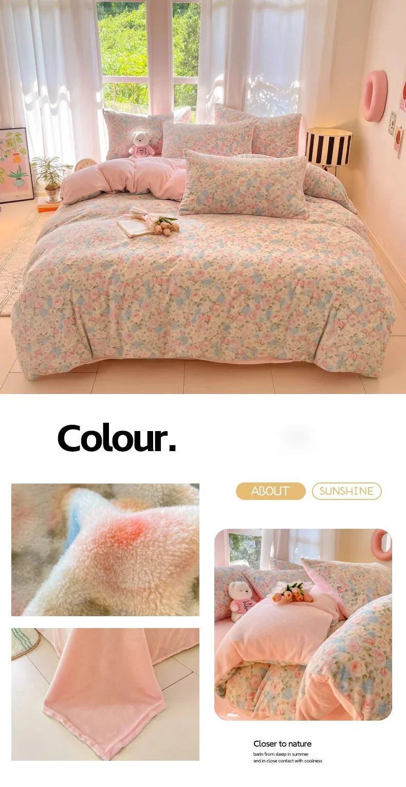 Mehrfarbiger Fleece-Bettbezug aus Polyester im modernen Stil, Grösse: 200x230cm