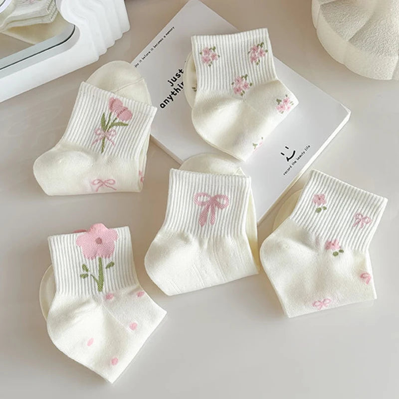 Casual Socken mit Schleifenmuster – Süss & Atmungsaktiv