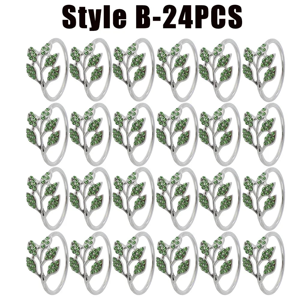 Serviettenringe – Elegantes Blatt-Design – Metallset