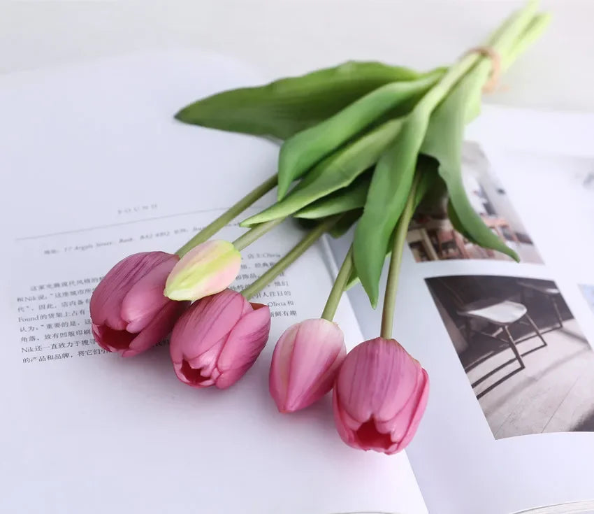 Tulpenstrauss – Realistische Latexblumen – Hochzeit & Wohndekor