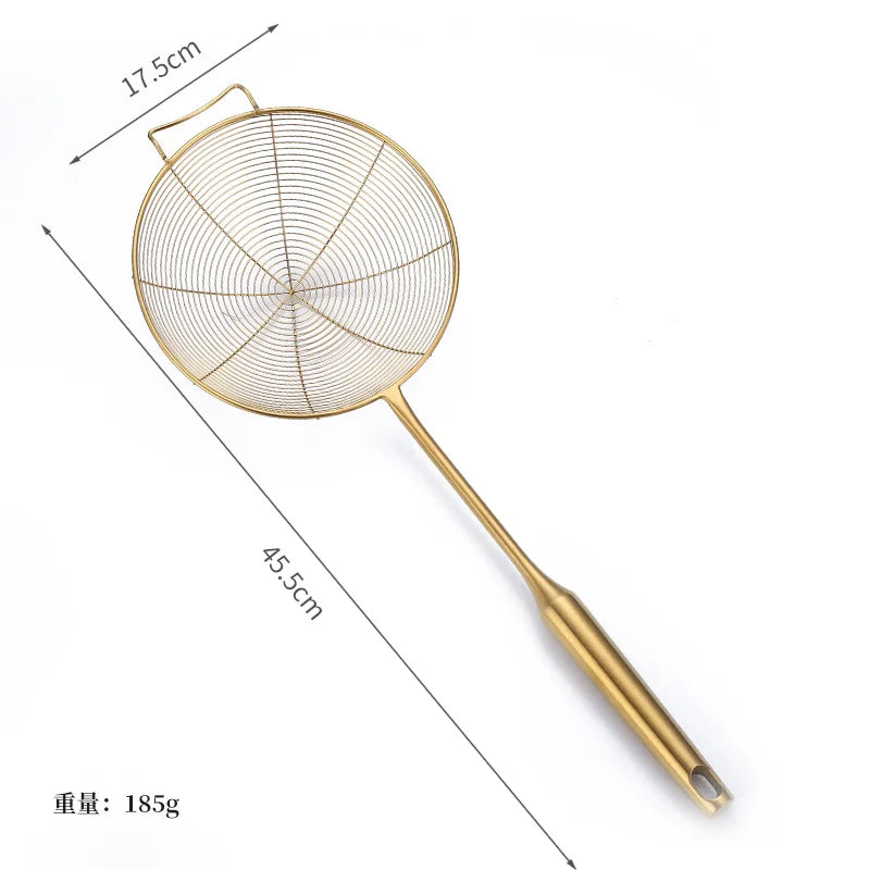 Edelstahl Schaumlöffel – Gold Design – 13-19.5cm Stiel