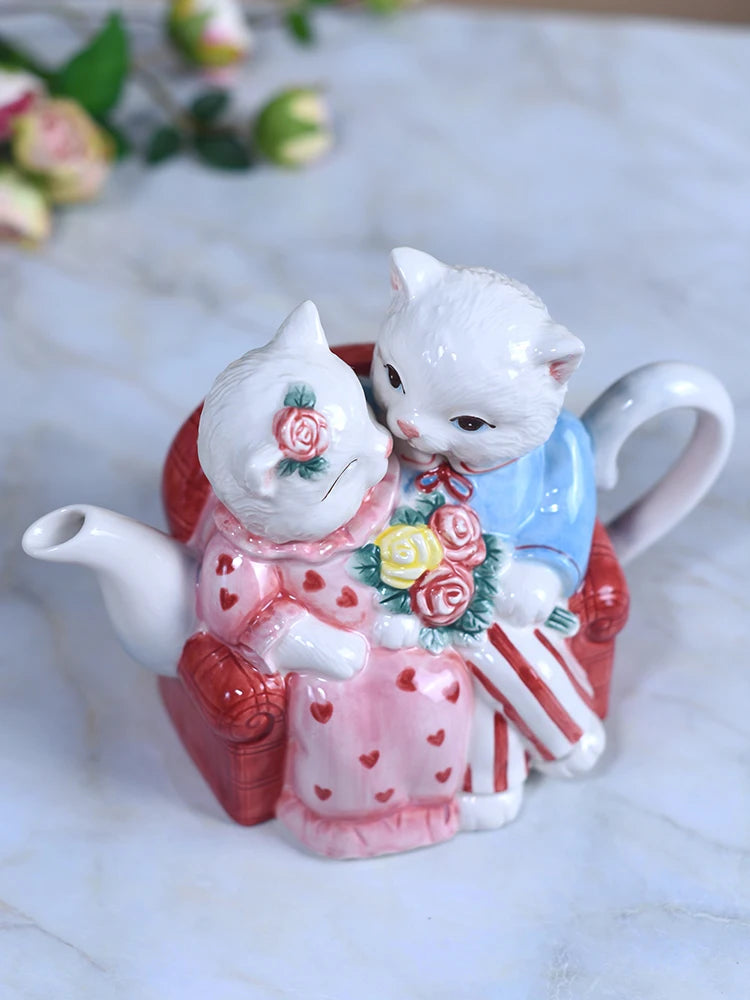 Katzenpaar Tassen – Porzellan Europäisch – Hochzeitsgeschenk Set