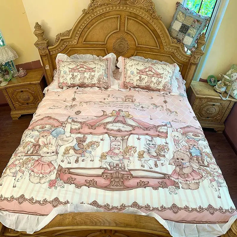 Baumwoll-Bettwäsche – Prinzessin-Stil – Twin, Queen, Double