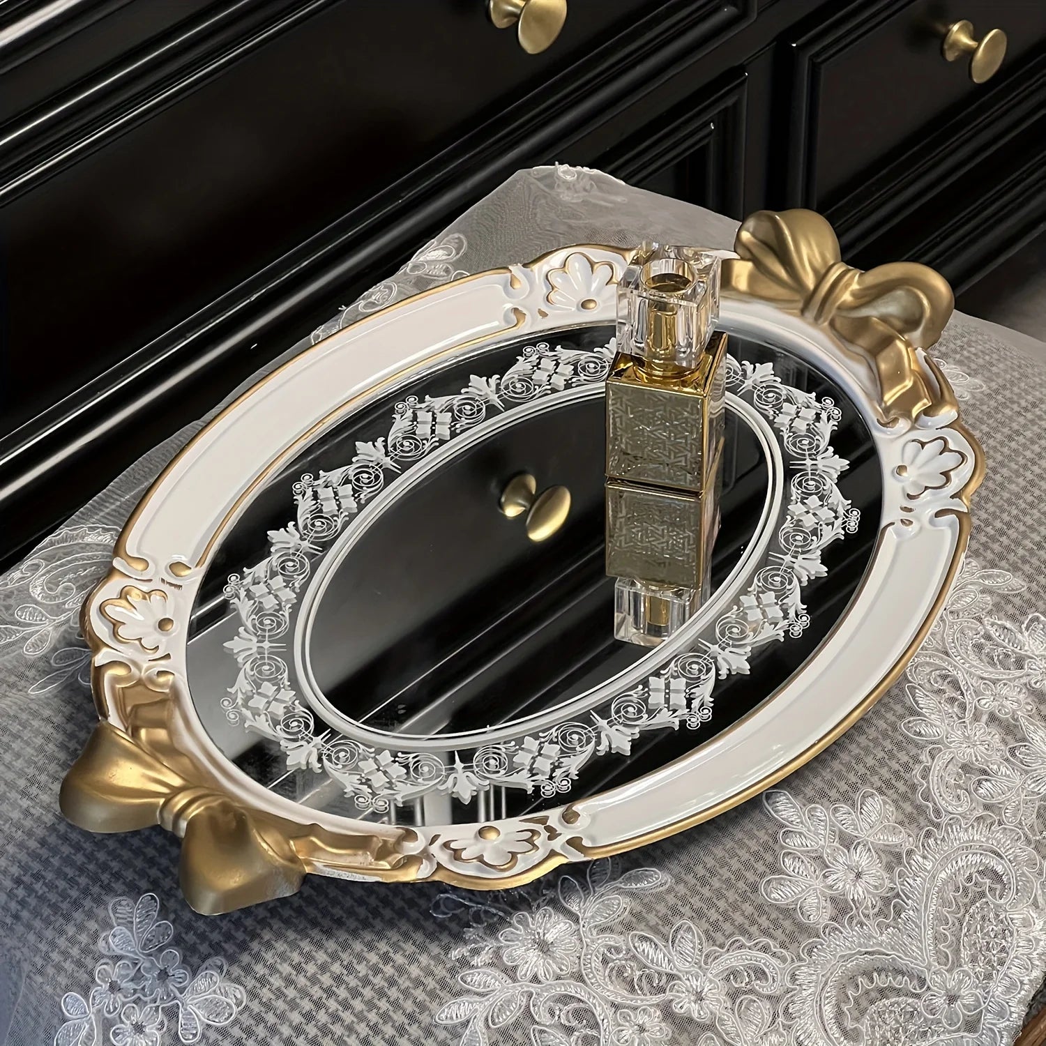 Vintage Hauchdünne Tablett – Europäisches Design – 41x28cm