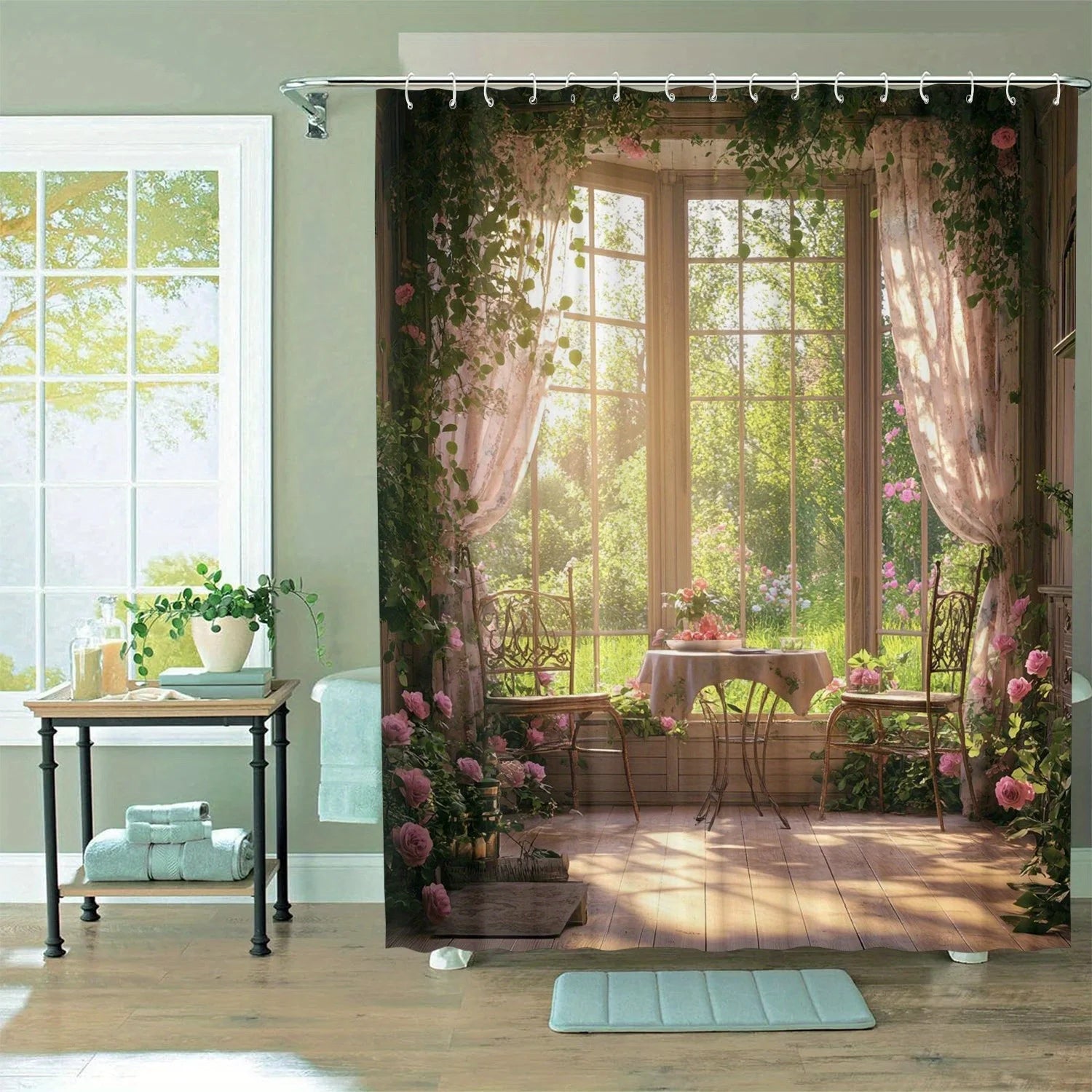 Wald Duschvorhang – Grafisches Polyester – Wasserabweisend