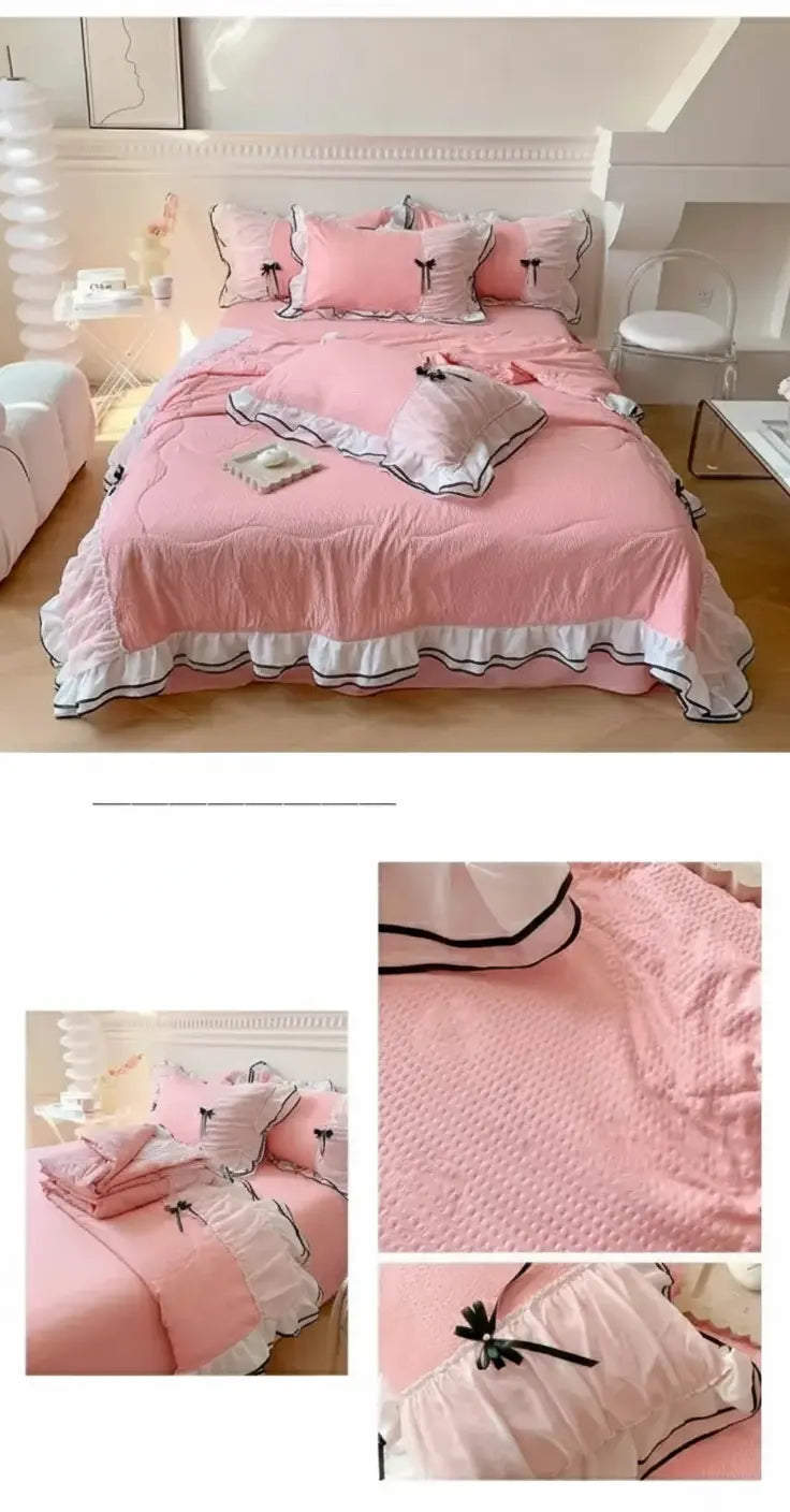 Sommersteppset – Spitze & Schleifendesign – 200x230cm