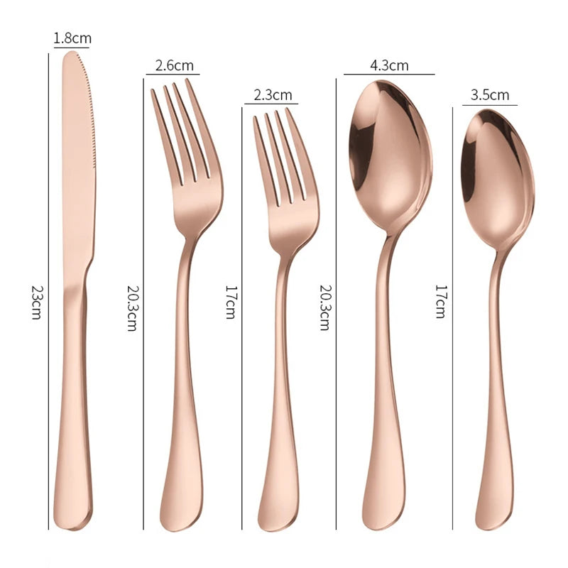 Luxus Besteckset – Gold Edelstahl – 5-teilig