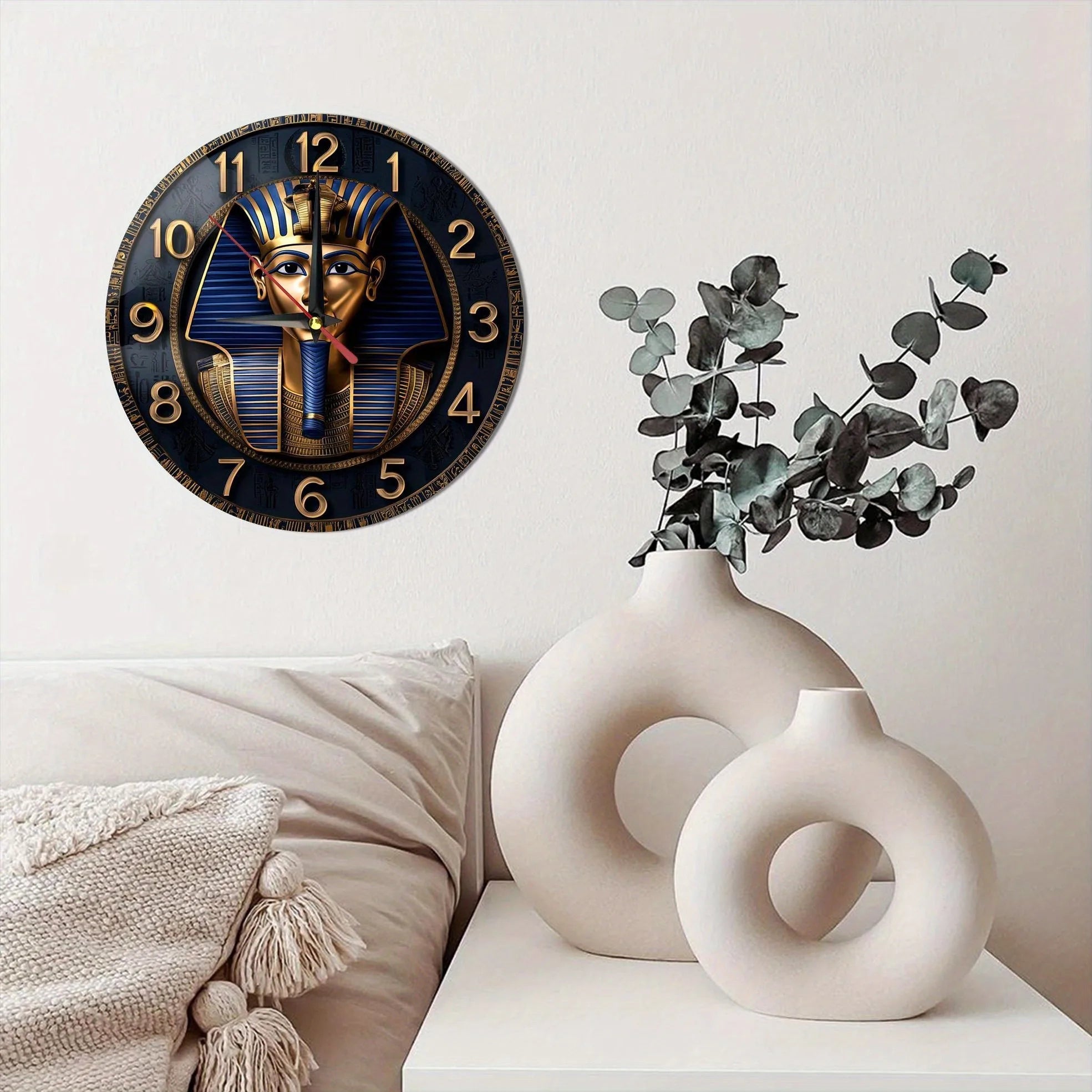 Holz Quarzwanduhr – Modernes Ägyptisches Design 30x30CM