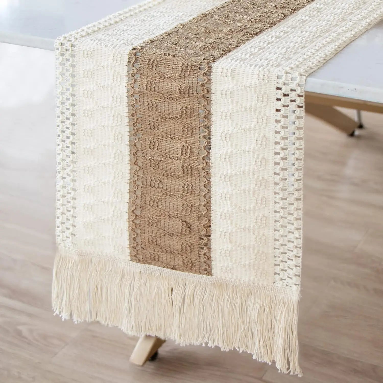 Tischläufer – Boho-Design aus Leinen – Grössenvarianten