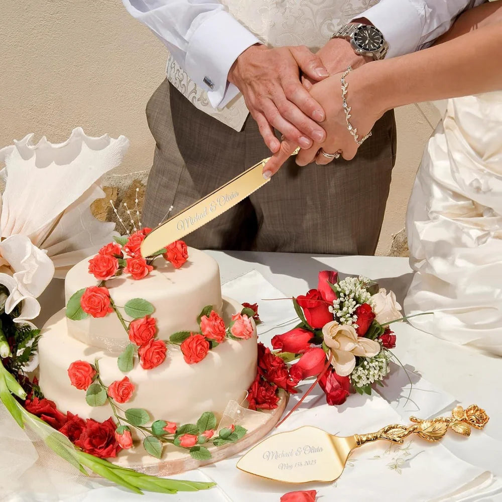 Hochzeitstorten-Set – Vintage Metall Rose – Persönlich