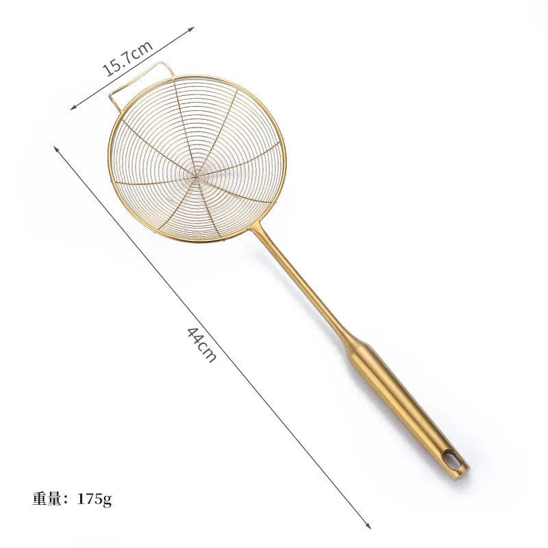 Edelstahl Schaumlöffel – Gold Design – 13-19.5cm Stiel