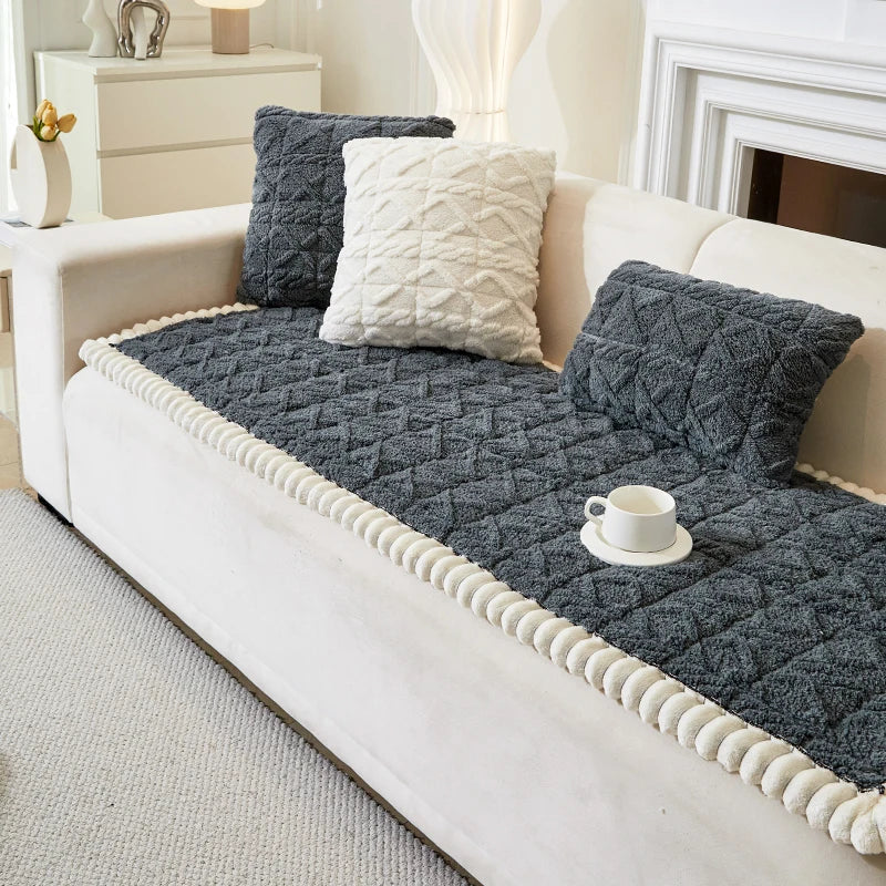 Plüsch Sofa Kissen – Baumwolle Uni – Verschiedene Grössen