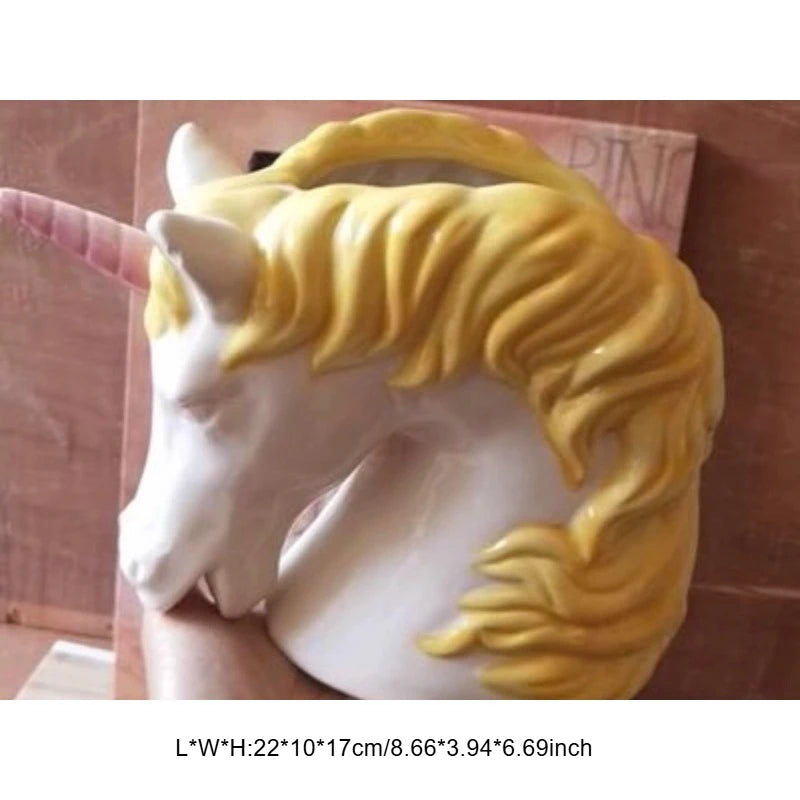 Nordische Einhorn-Vase – Keramik Vintage Stil – Wohndeko