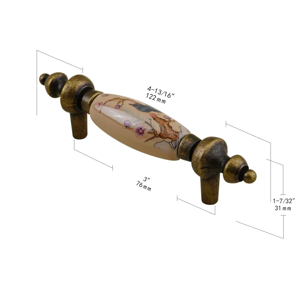 Schrankknopf – Antikes Keramikdesign 96mm