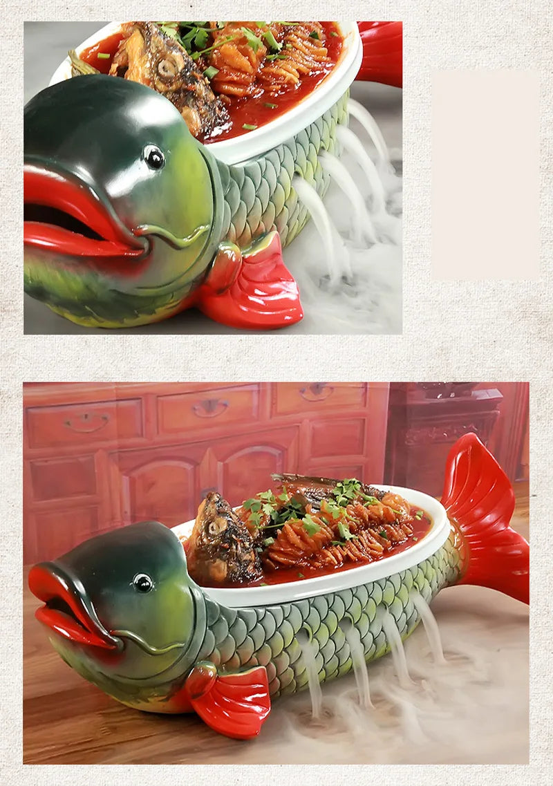 Kunstvolle Sushi-Platte – Keramik Rote Karpfen – Zuhause/Restaurant