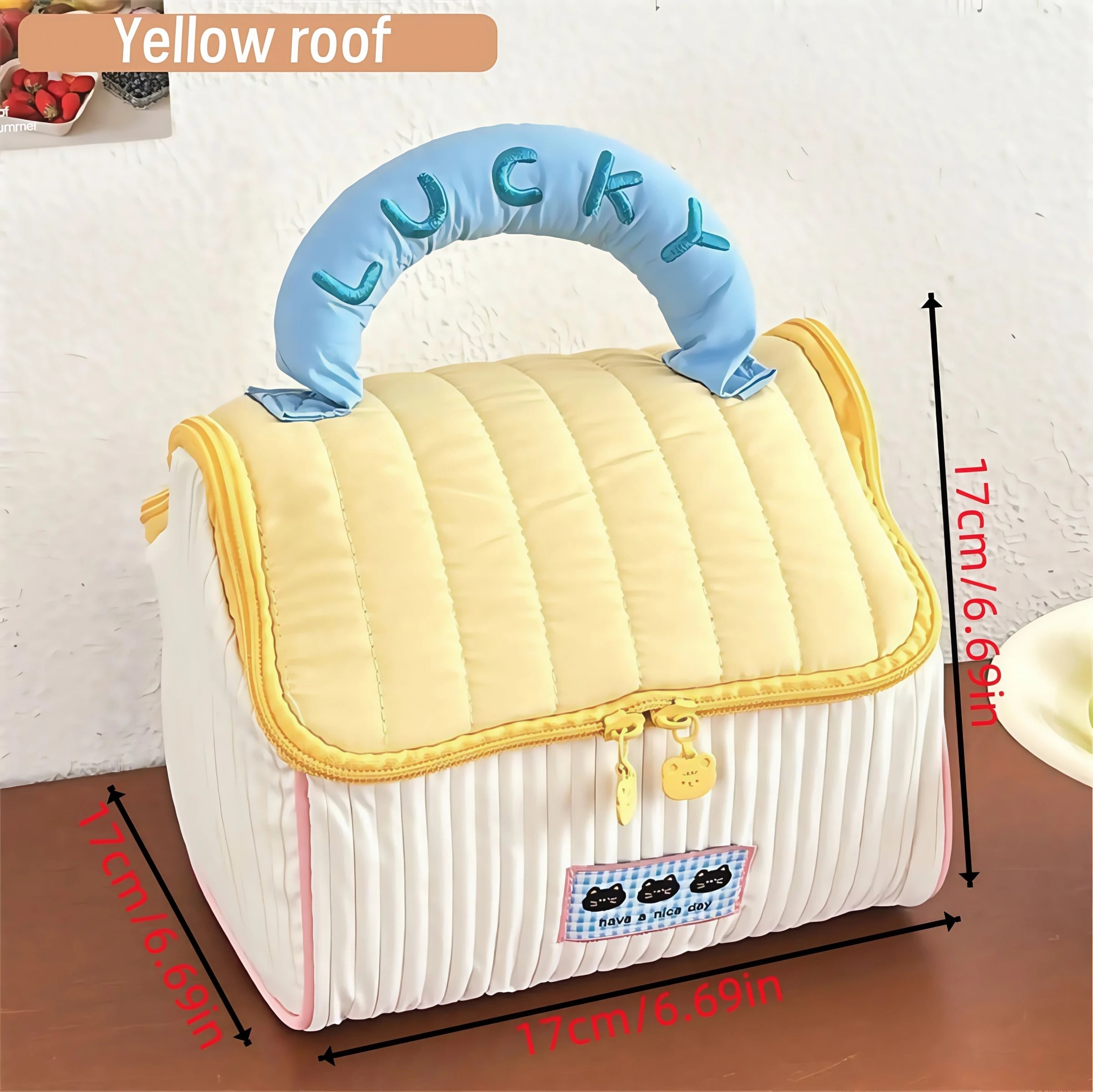 Cartoon-Kosmetiktasche – Lässiger Baumwoll-Look – Reise-Essential