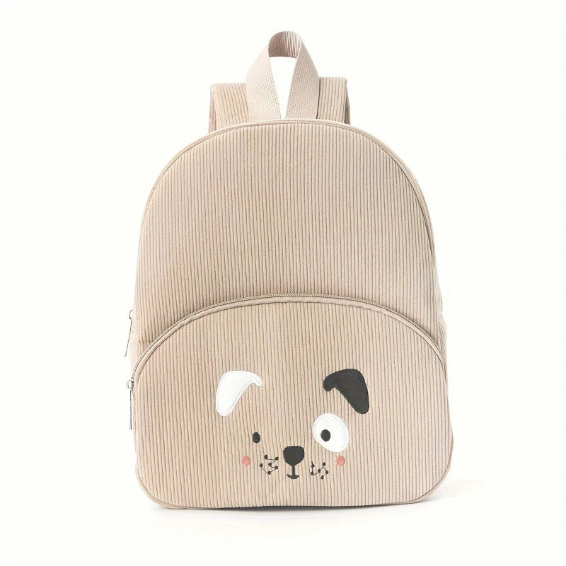 Kinderrucksack – Cord & Cartoon-Bär Stickerei