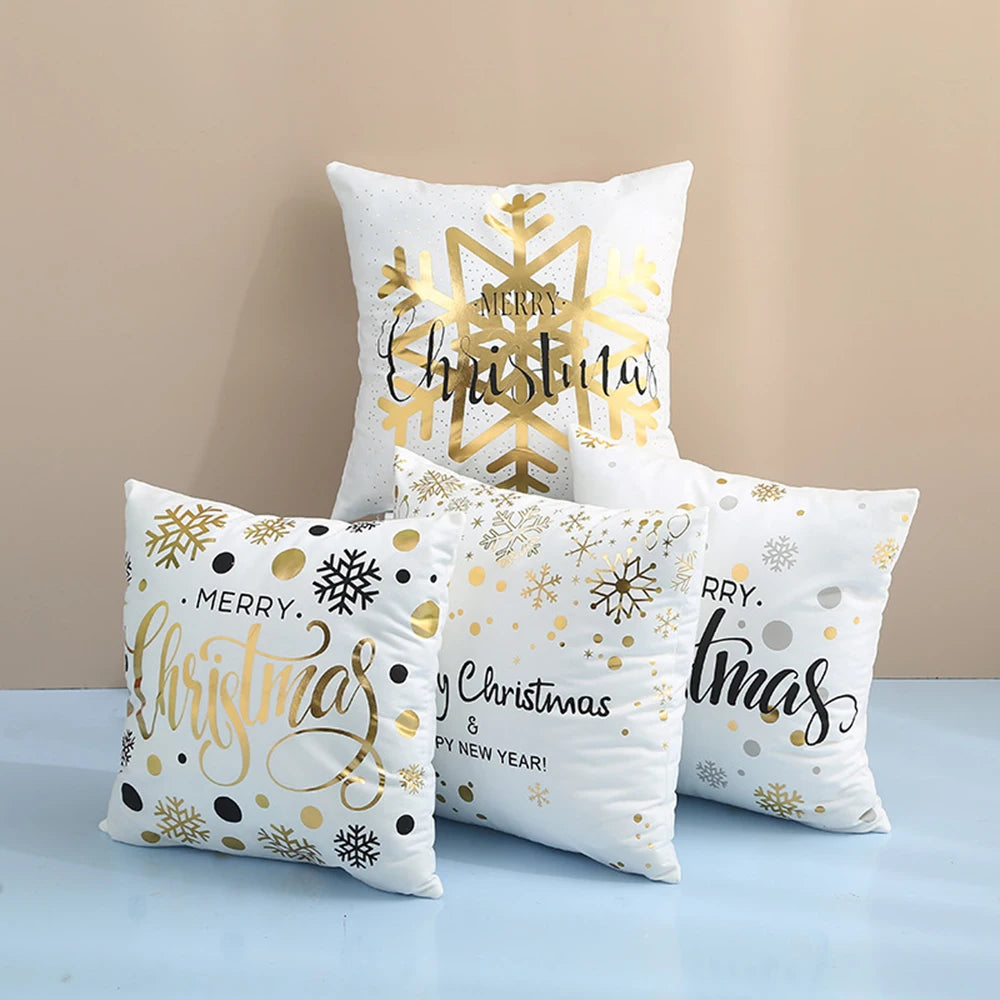 Weihnachtliche Kissenbezüge – Leinen/Baumwolle – 45x45cm Set