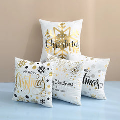 Weihnachtliche Kissenbezüge – Leinen/Baumwolle – 45x45cm Set