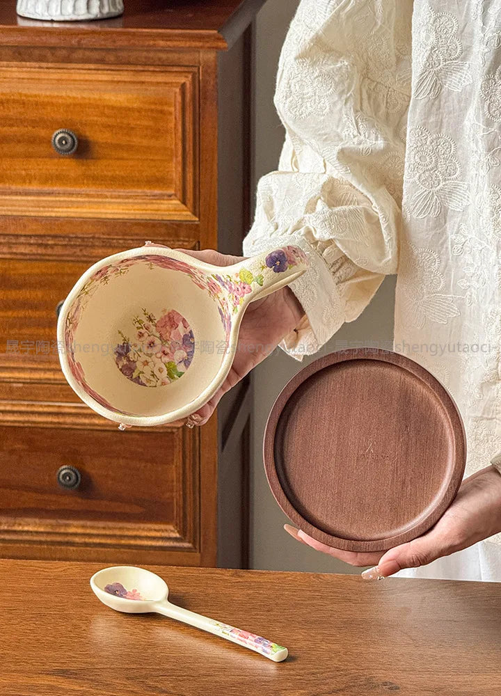 Keramik Tasse mit Löffel – Prairie Chic, 301-400ml