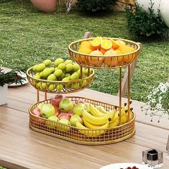 Obstkorbständer aus Metall – Elegante Goldoptik mit Lüftung