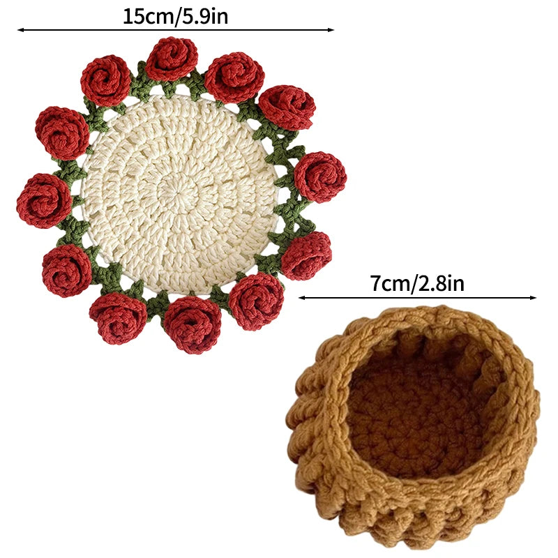 Gehäkelter Untersetzer – Öko Polyester – 10cm