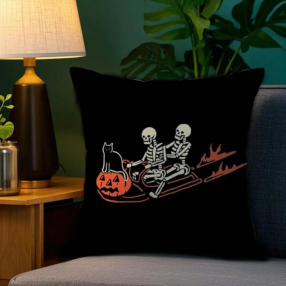 Halloween Kissenbezug – Plüsch Polyester Quadratisch – 45x45 cm
