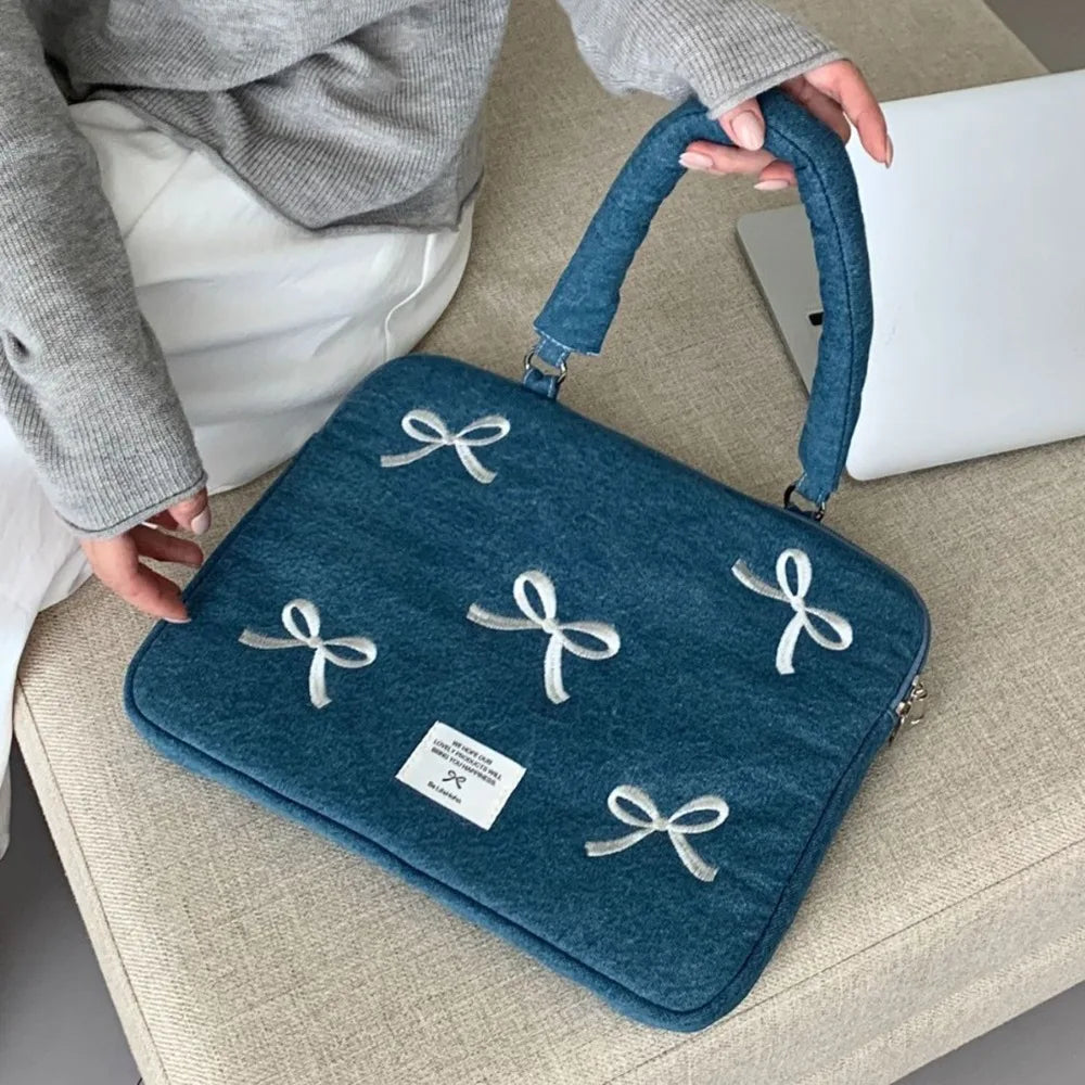 Laptop-Tasche Denim – Bestickt, 13.3-16.1 Zoll