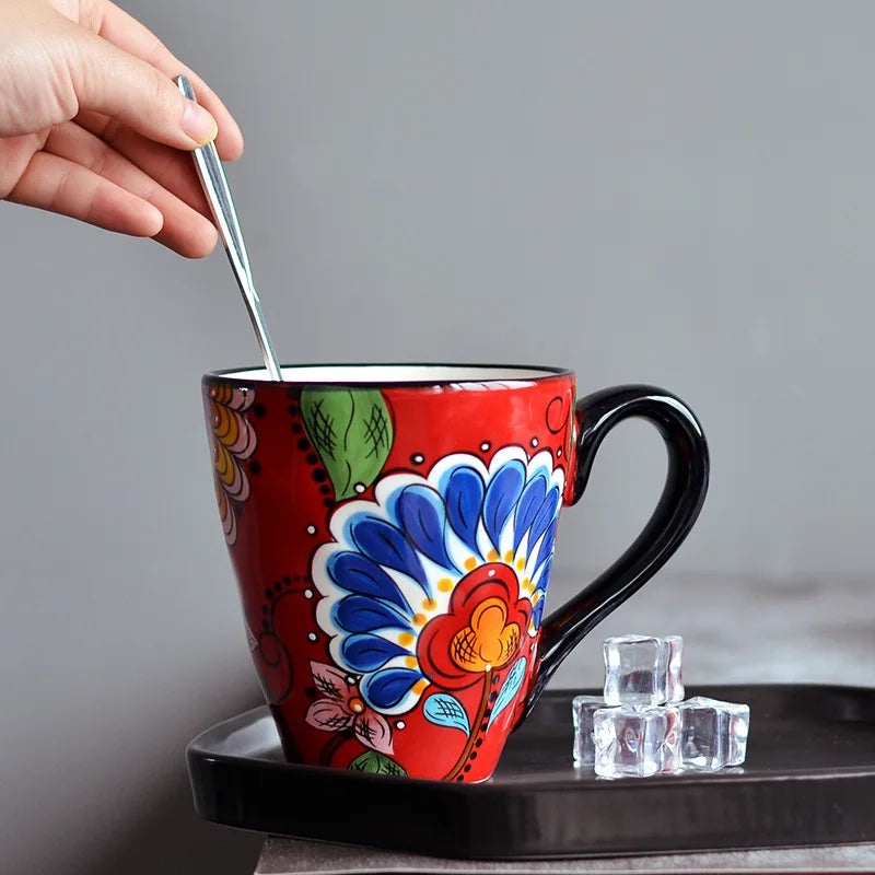 Keramik Kaffeetasse – Handbemalt, Chinesischer Stil