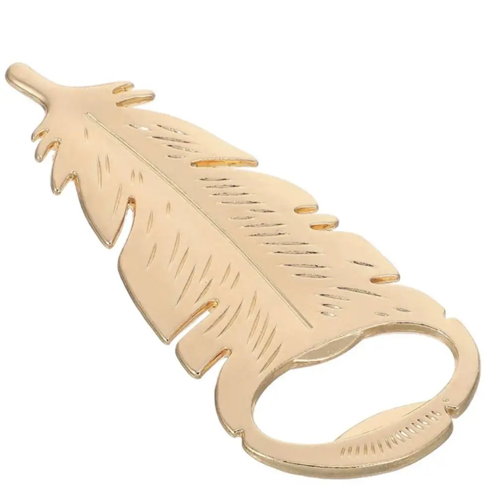 Goldener Flaschenöffner – Federdesign 10x4.2cm