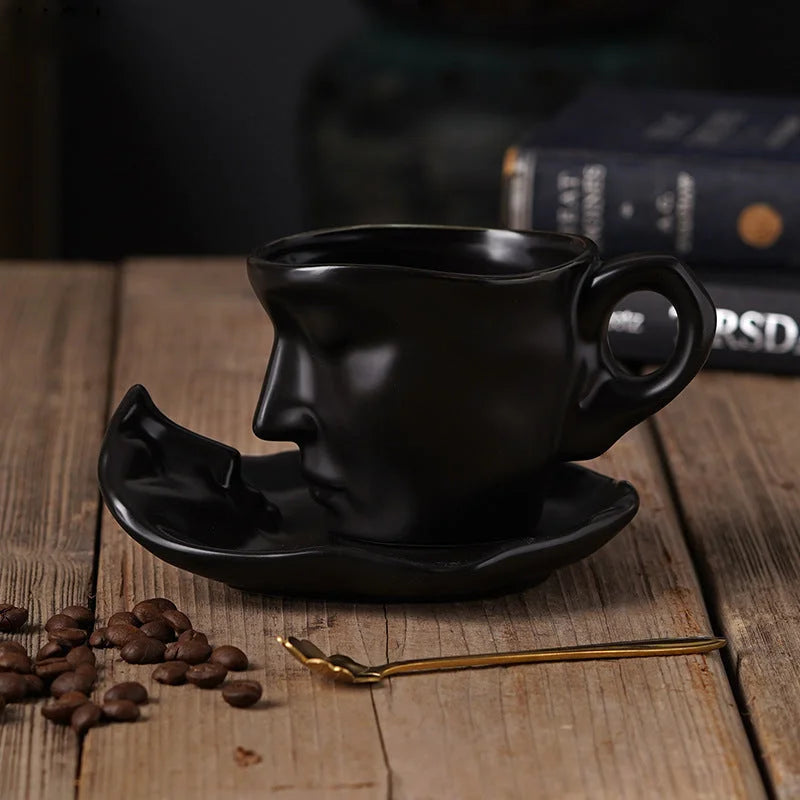 Keramik Face Kiss Tasse – Porzellan Handgriff Set