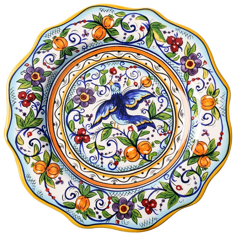 Handbemalter Keramikteller – Blumendesign – Tafel