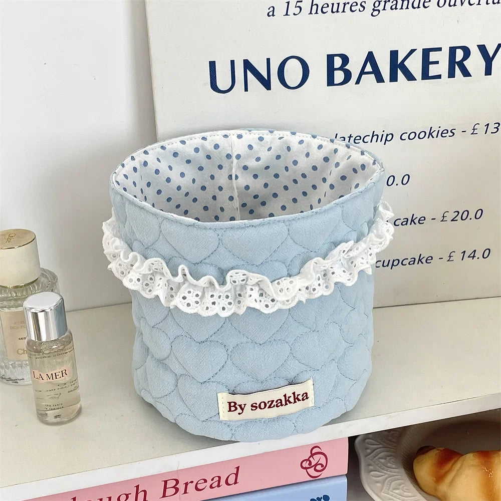 Koreanischer gesteppter Aufbewahrungskorb – Polyester Multifunktion