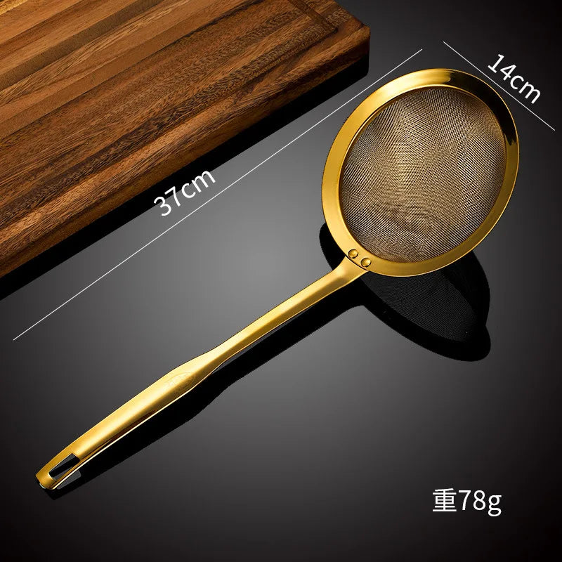 Edelstahl-Skimmer – Goldenes Netz-Design – 5 Grössen