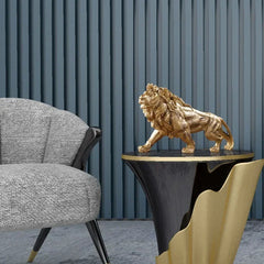 Goldener Löwen-König – Resin-Skulptur – 37CM Tischdeko