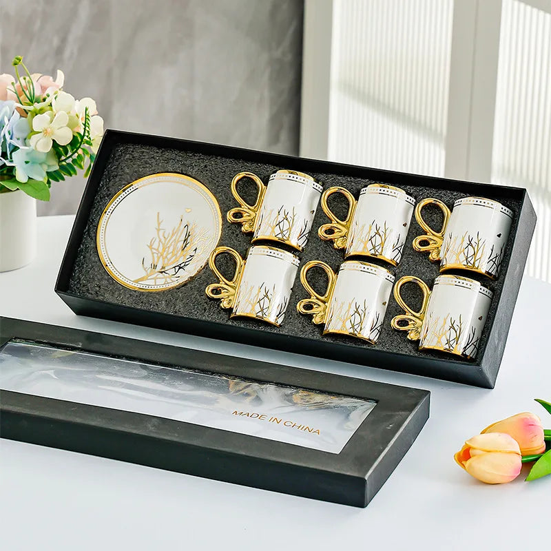 Espressotassen Set - Retro Keramik - 6er-Set