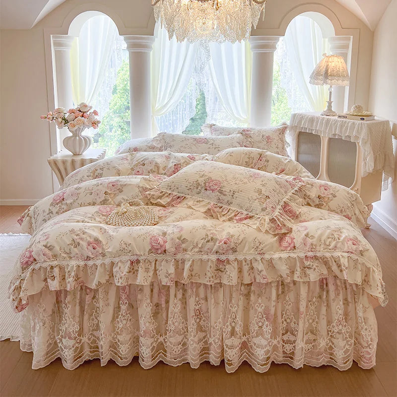 Bettbezug Set – Koreanischer Prinzessinnenstil – 100% Baumwolle