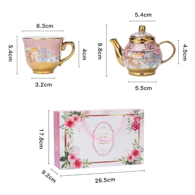 Teeset Europäischer Stil – Keramik Vergoldet – 5er Set